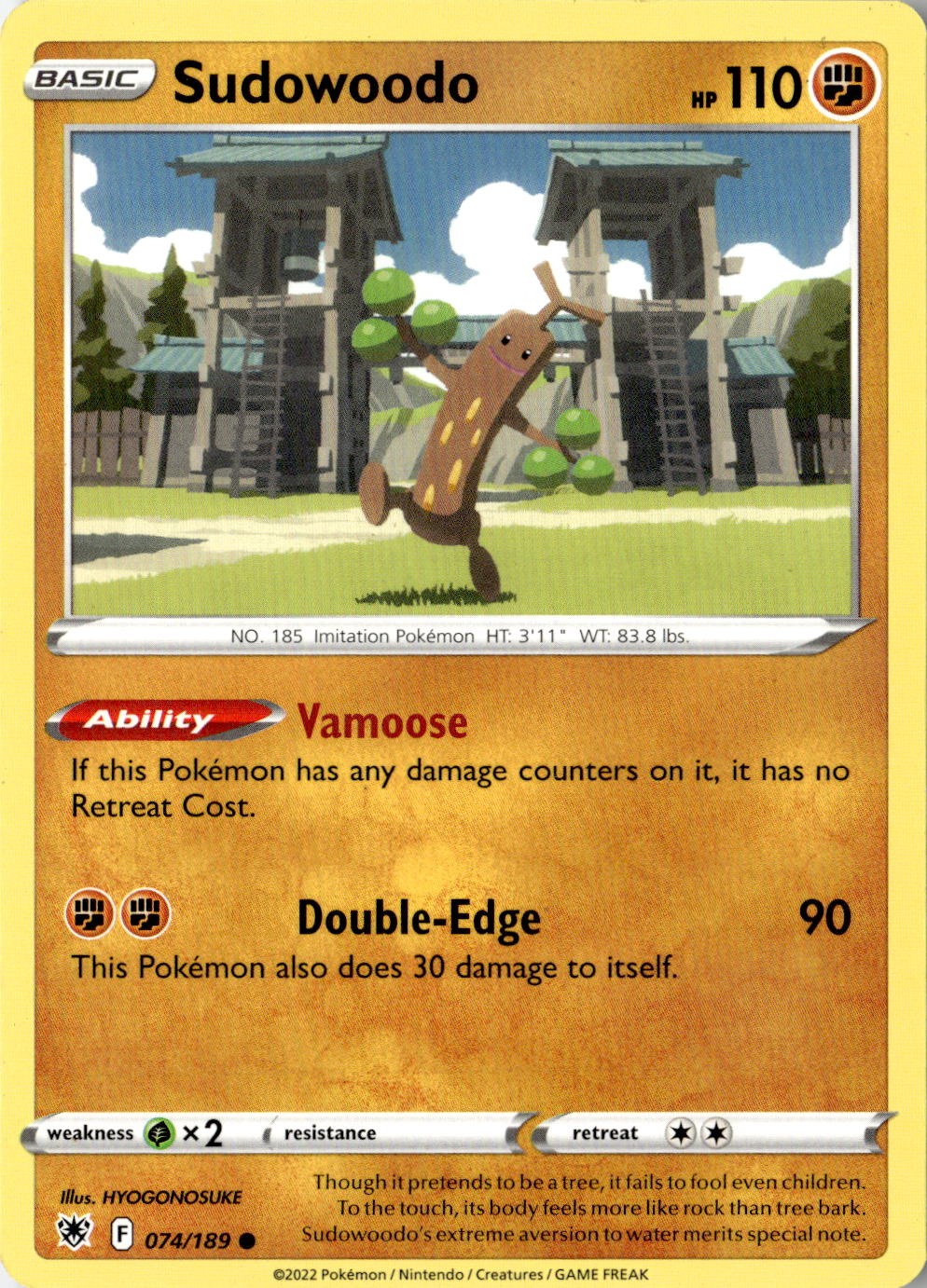 2022 POKEMON SUDOWOODO 074/189 COMMON ASTRAL RADIANCE NEAR MINT