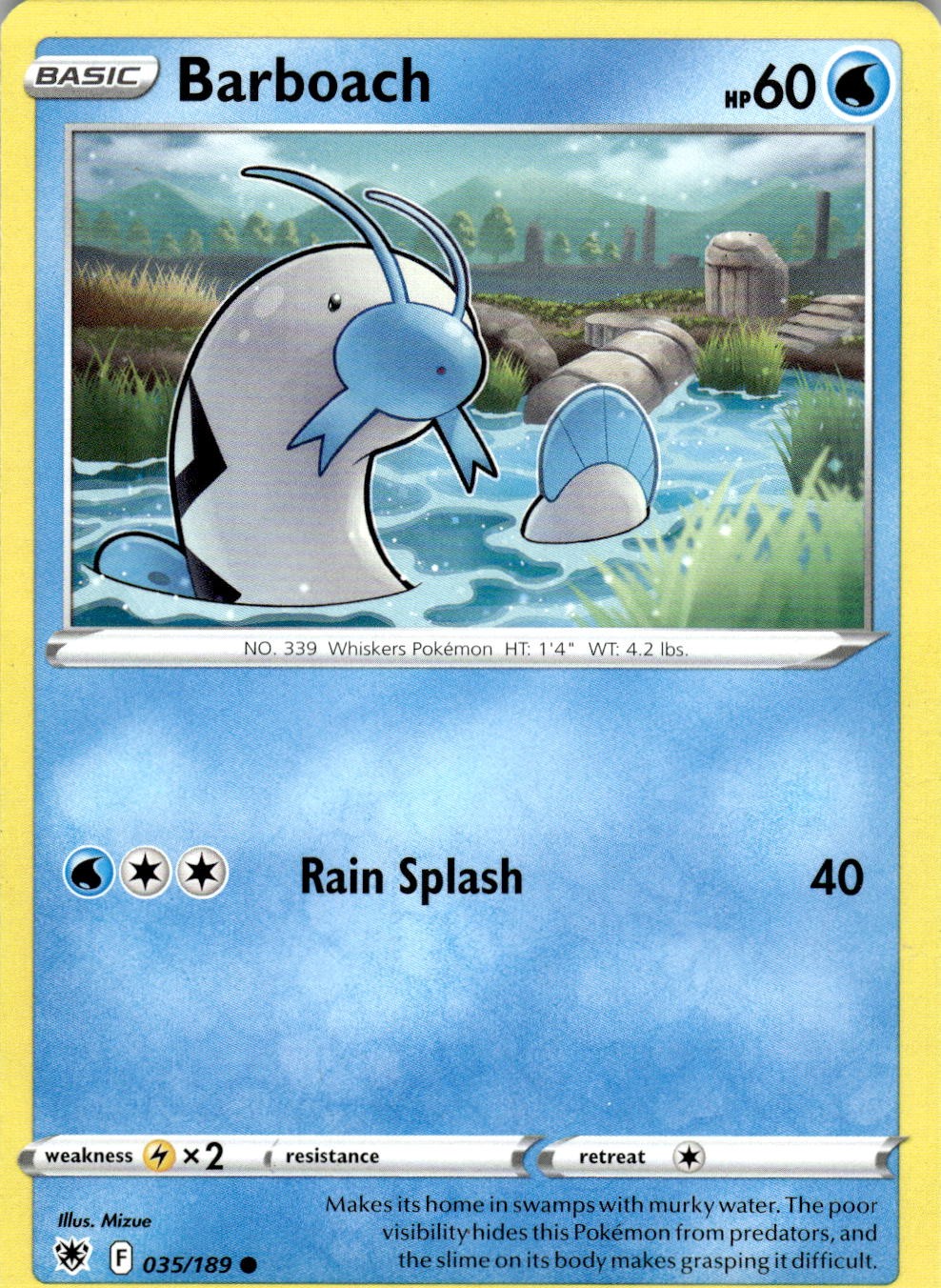 Barboach 035/189 Common Astral Radiance Pokemon Near Mint