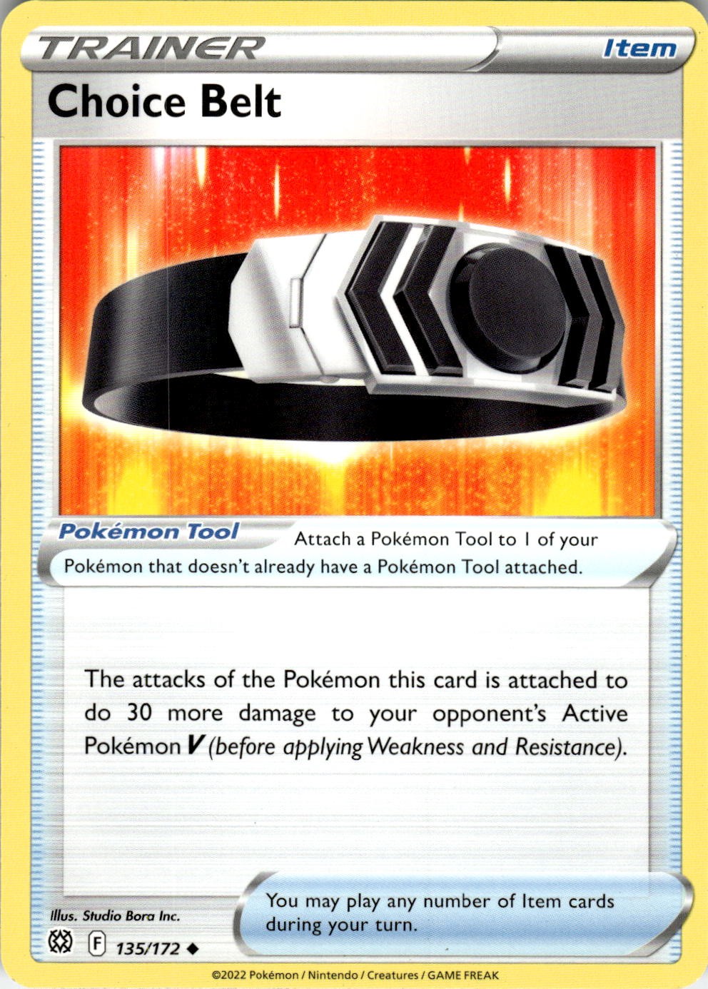 2022 POKEMON CHOICE BELT 135/172 UNCOMMON BRILLIANT STARS NEAR MINT