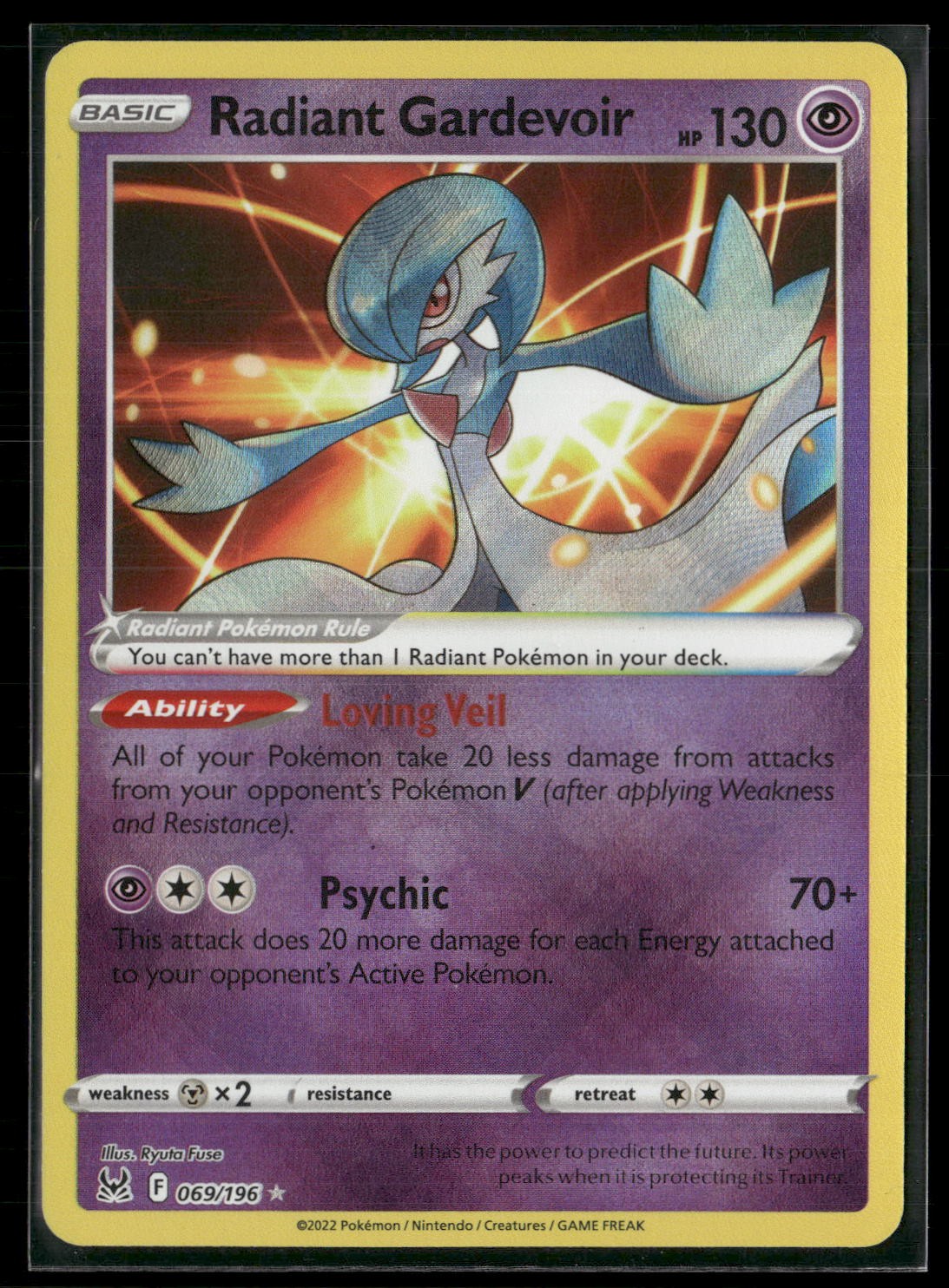 Radiant Gardevoir Holo Radiant Rare SWSH11: Lost Origin 069/196 NM