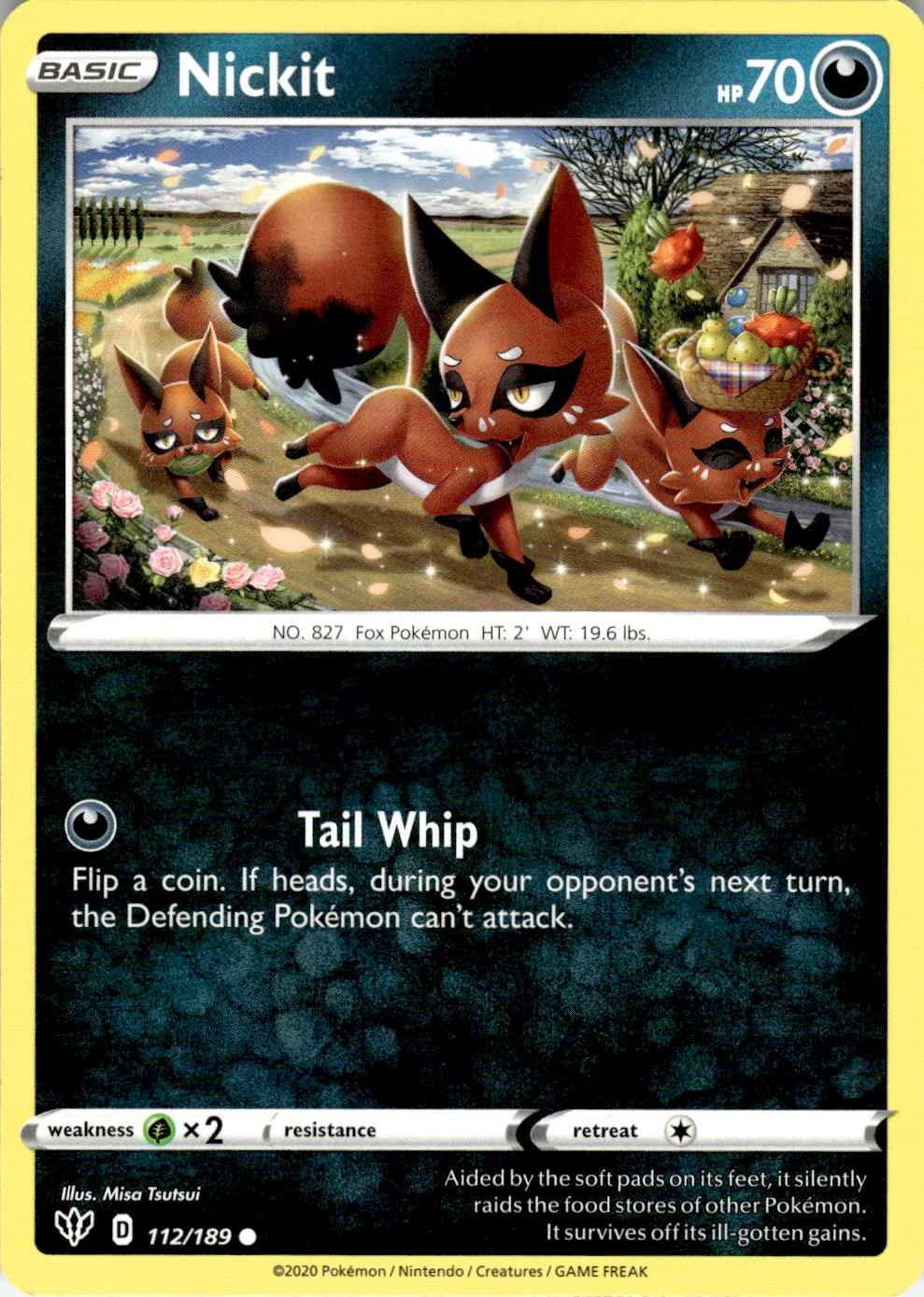 Nickit 112/189 Common Darkness Ablaze Pokemon Near Mint