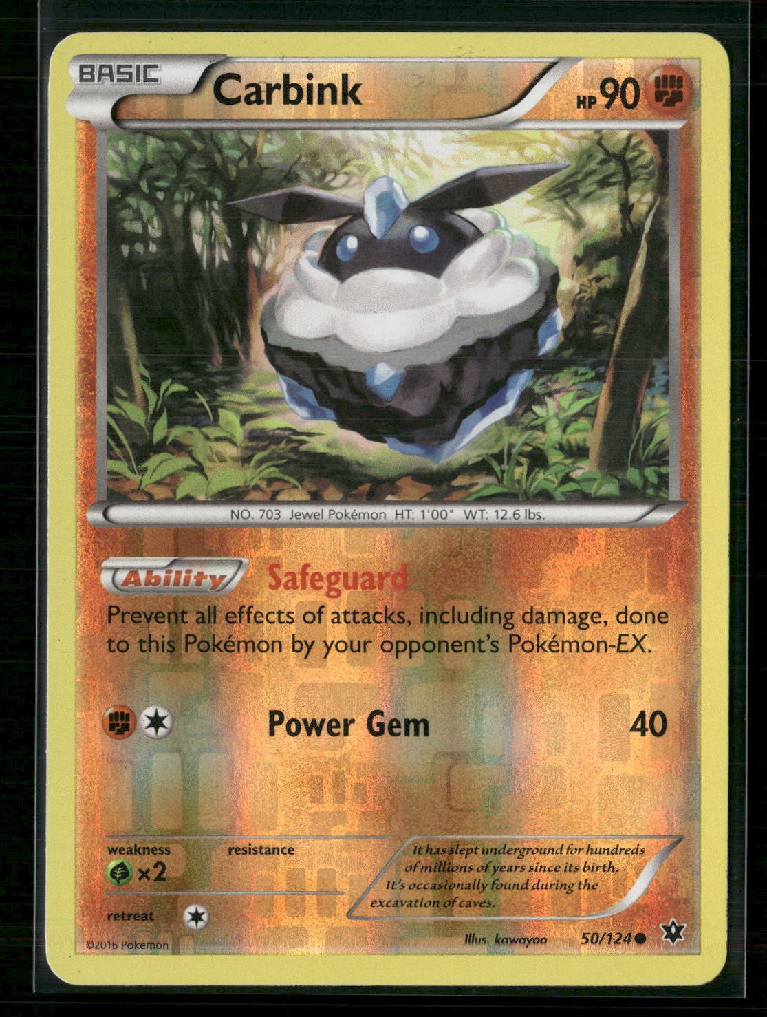Carbink (50) Reverse Holo Common XY - Fates Collide 50/124 NM
