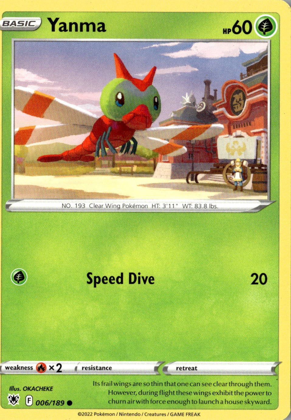 2022 POKEMON YANMA 006/189 COMMON ASTRAL RADIANCE NEAR MINT