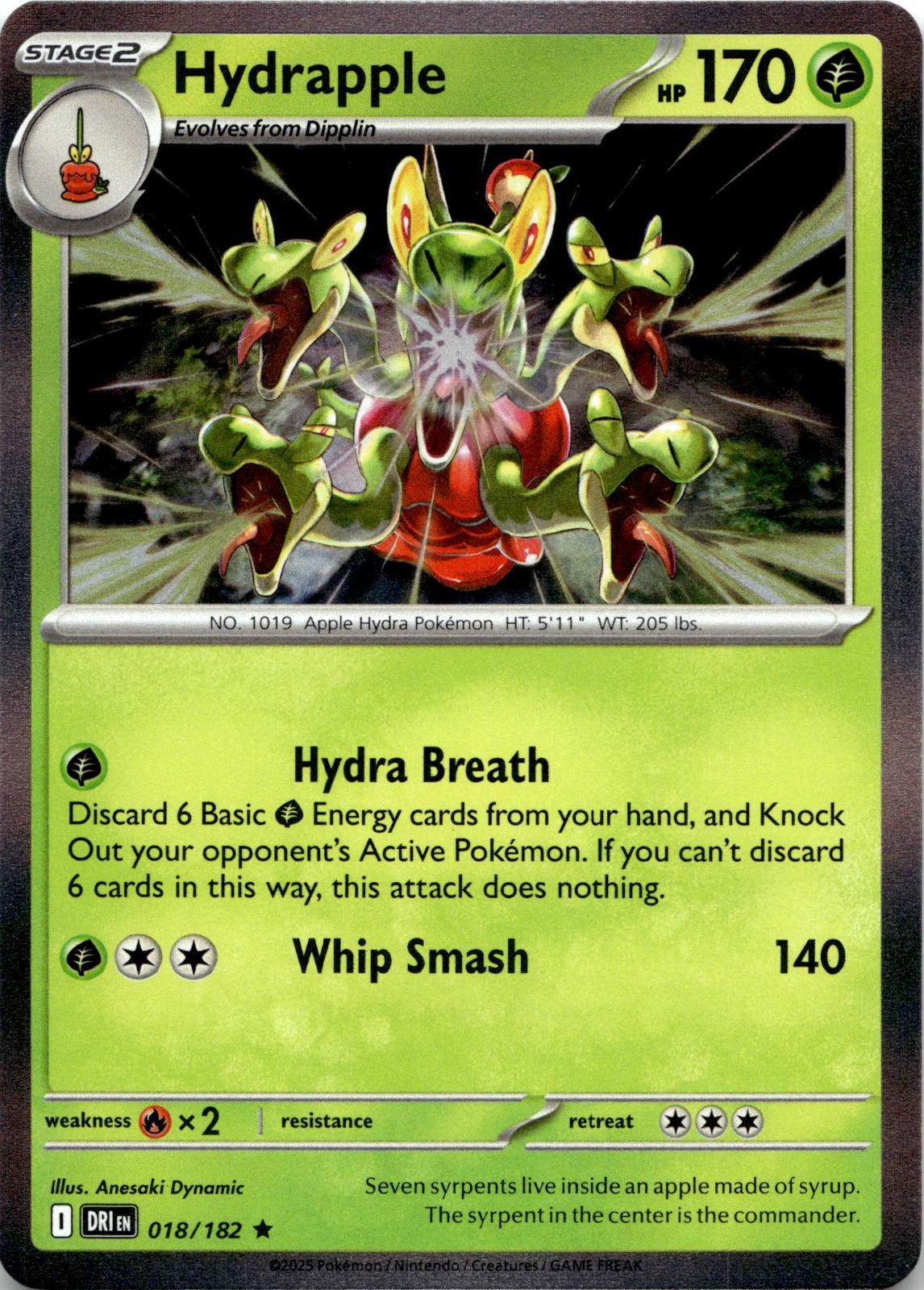 Hydrapple 018/182 Rare Destined Rivals Pokemon Holo Near Mint