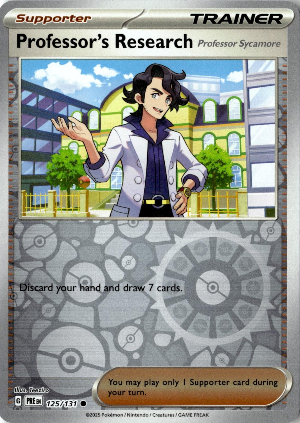 POKEMON PROFESSOR'S [SYCAMORE] 125/131 PRISMATIC EVOLUTIONS REVERSE HOLO NM