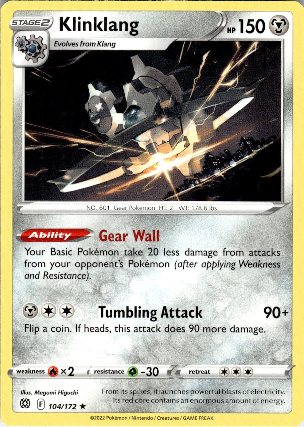 Klinklang 104/172 Rare Brilliant Stars Pokemon Near Mint