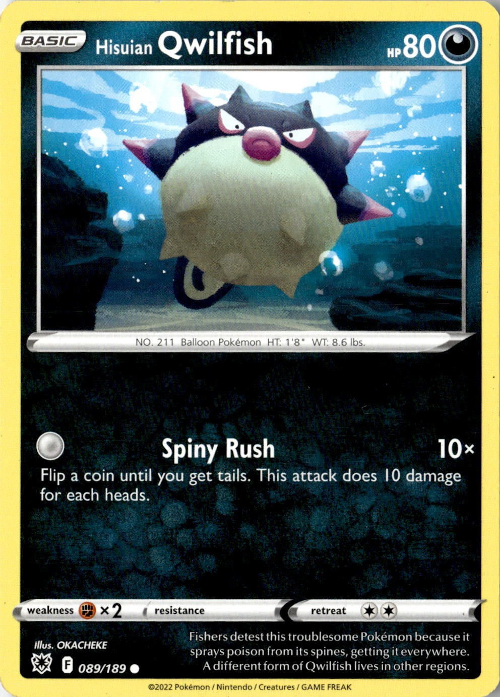 2022 POKEMON HISUIAN QWILFISH 089/189 COMMON ASTRAL RADIANCE NEAR MINT