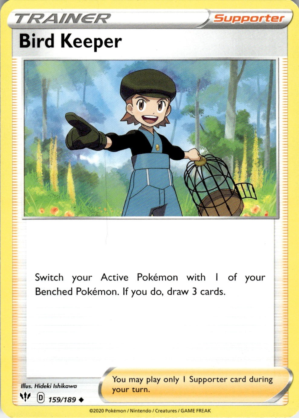 Bird Keeper 159/189 Uncommon Darkness Ablaze Pokemon Lightly Played
