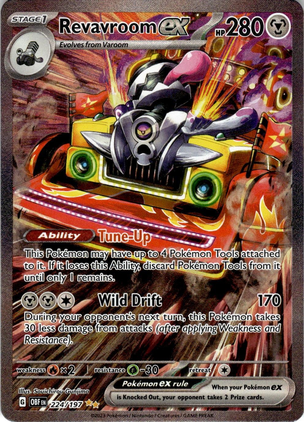 Revavroom ex 224/197 Special Illustration Rare Obsidian Flames Pokemon Holo NM