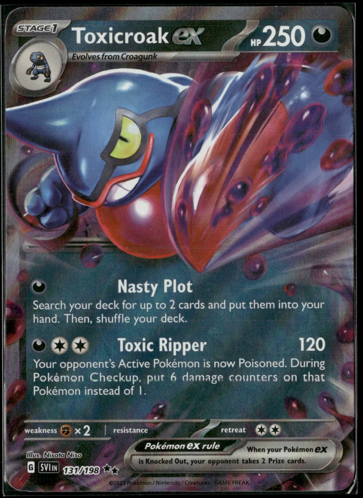 Toxicroak ex Holo Double Rare SV01: Scarlet & Violet Base Set 131/198 NM