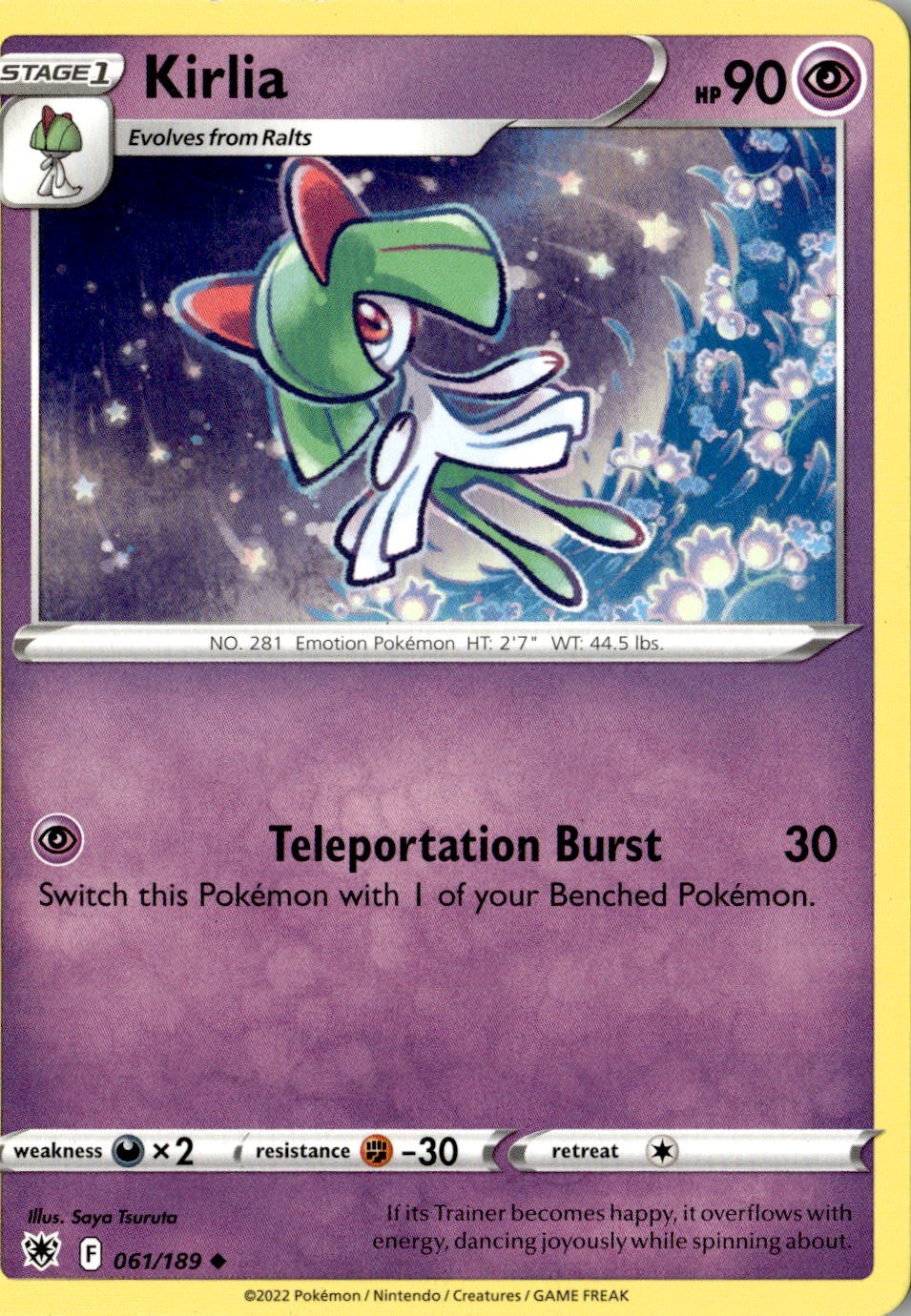 2022 POKEMON KIRLIA 061/189 UNCOMMON ASTRAL RADIANCE NEAR MINT