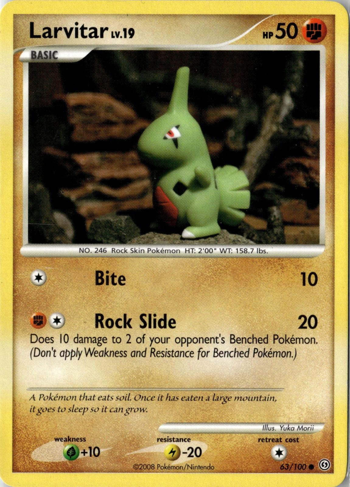 2008 POKEMON LARVITAR 63/100 COMMON STORMFRONT NEAR MINT