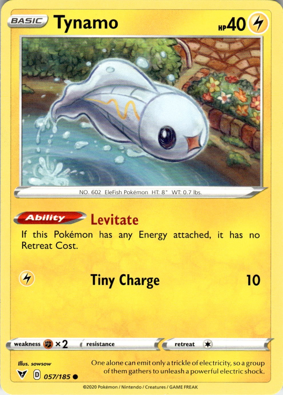 Tynamo 057/185 Common Vivid Voltage Pokemon Near Mint