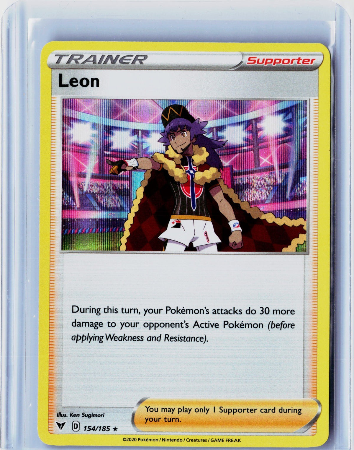 Leon Holo Rare SWSH04: Vivid Voltage 154/185 NM