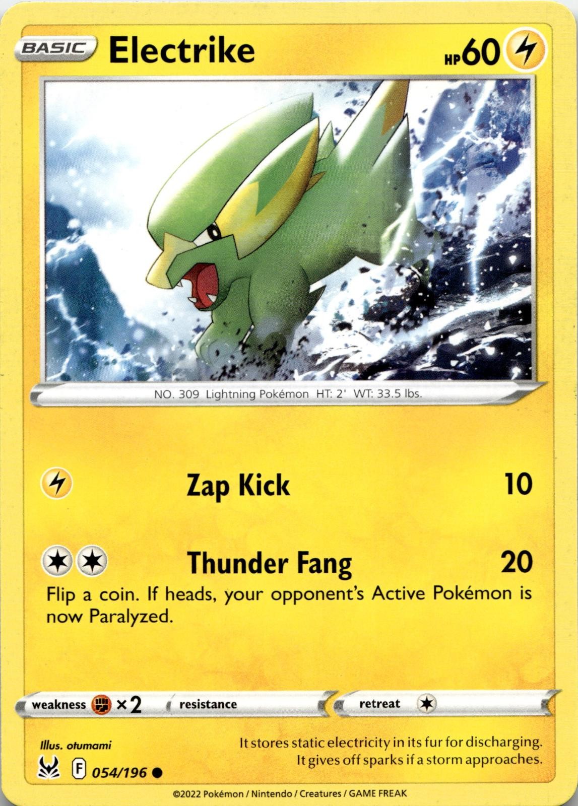 Electrike 054/196 Common Lost Origin Pokemon Near Mint