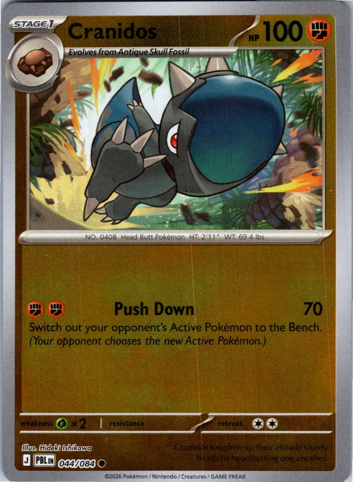 Cranidos 044/084 Common Pitch Black Pokemon Lightly Played