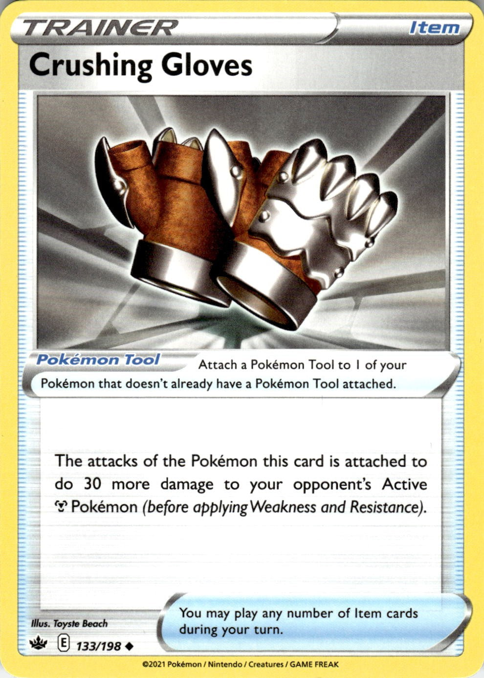 Crushing Gloves 133/198 Uncommon Chilling Reign Pokemon Near Mint