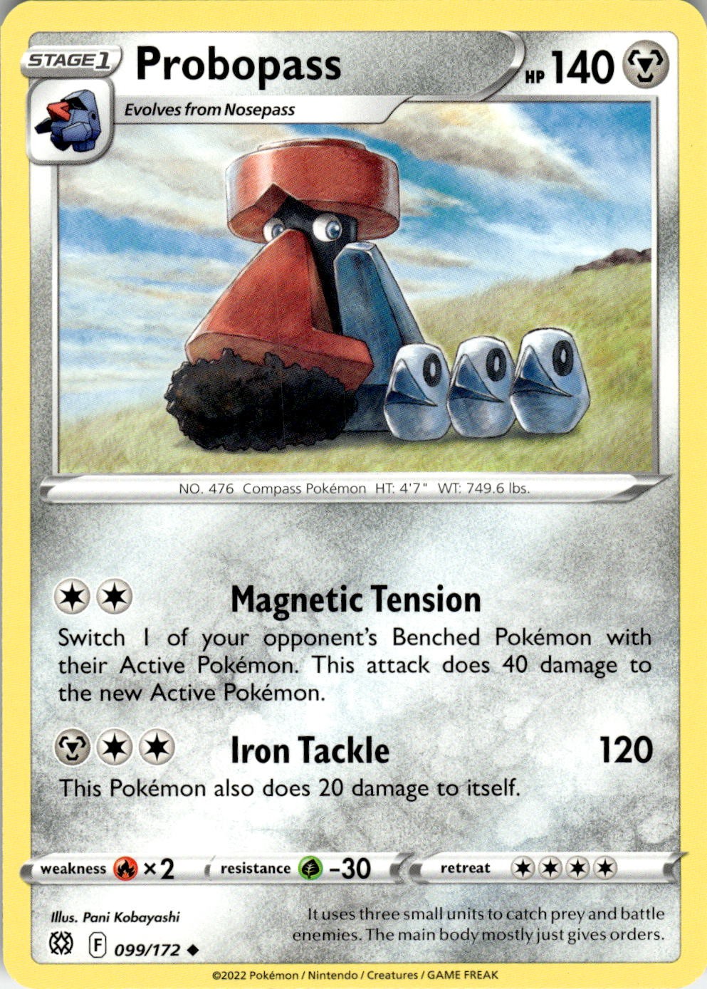 Probopass 099/172 Uncommon Brilliant Stars Pokemon Near Mint