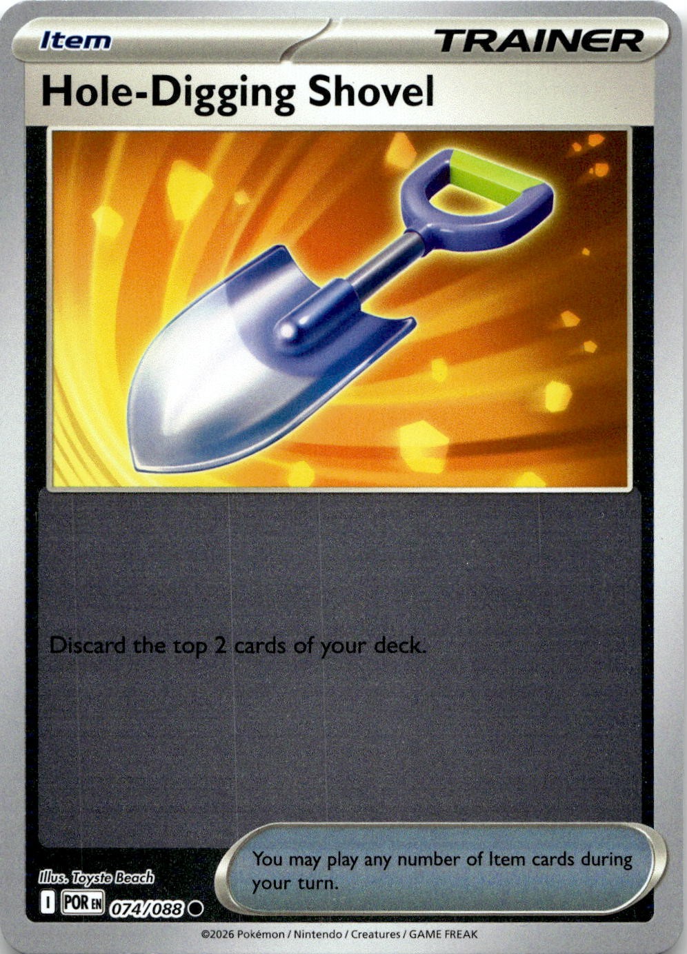 Hole-Digging Shovel 074/088 Common Perfect Order Pokemon Reverse Holo Near Mint