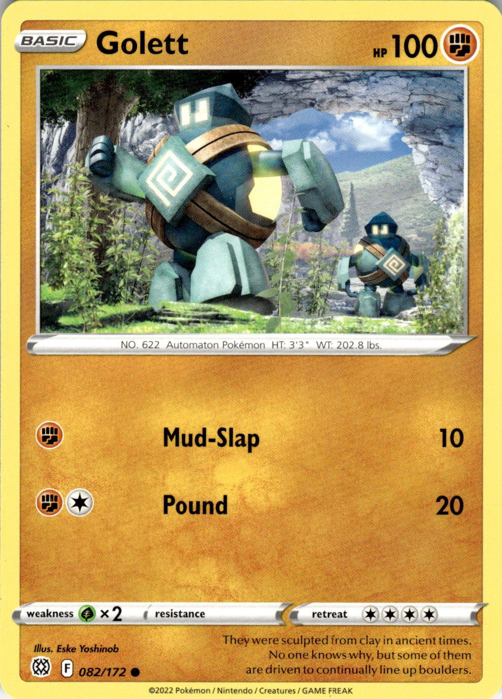 Golett 082/172 Common Brilliant Stars Pokemon Near Mint