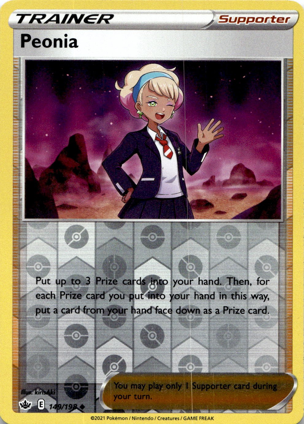 Peonia 149/198 Uncommon Chilling Reign Pokemon Reverse Holo Lightly Played