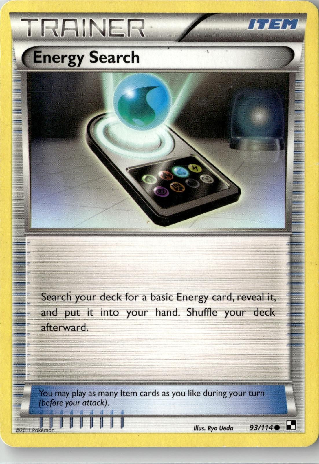 2011 POKEMON ENERGY SEARCH 93/114 COMMON BLACK & WHITE NEAR MINT