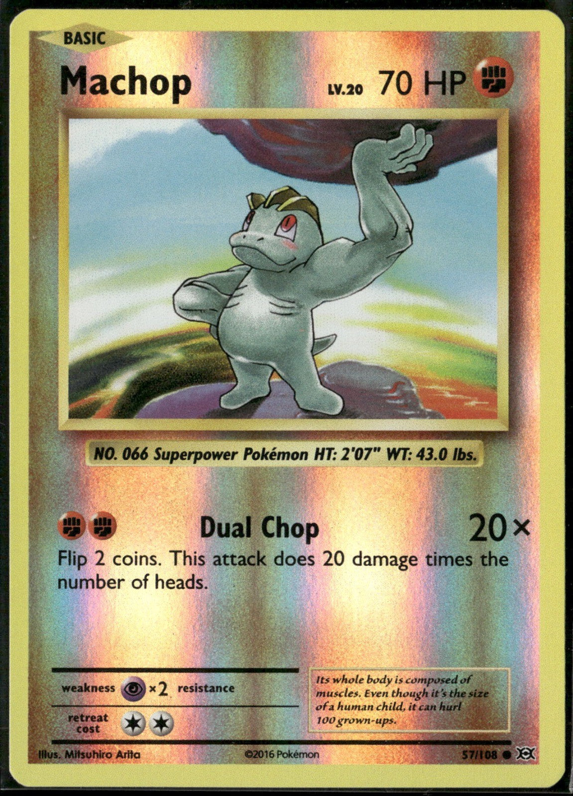 Machop Reverse Holo Common XY - Evolutions 57/108 NM