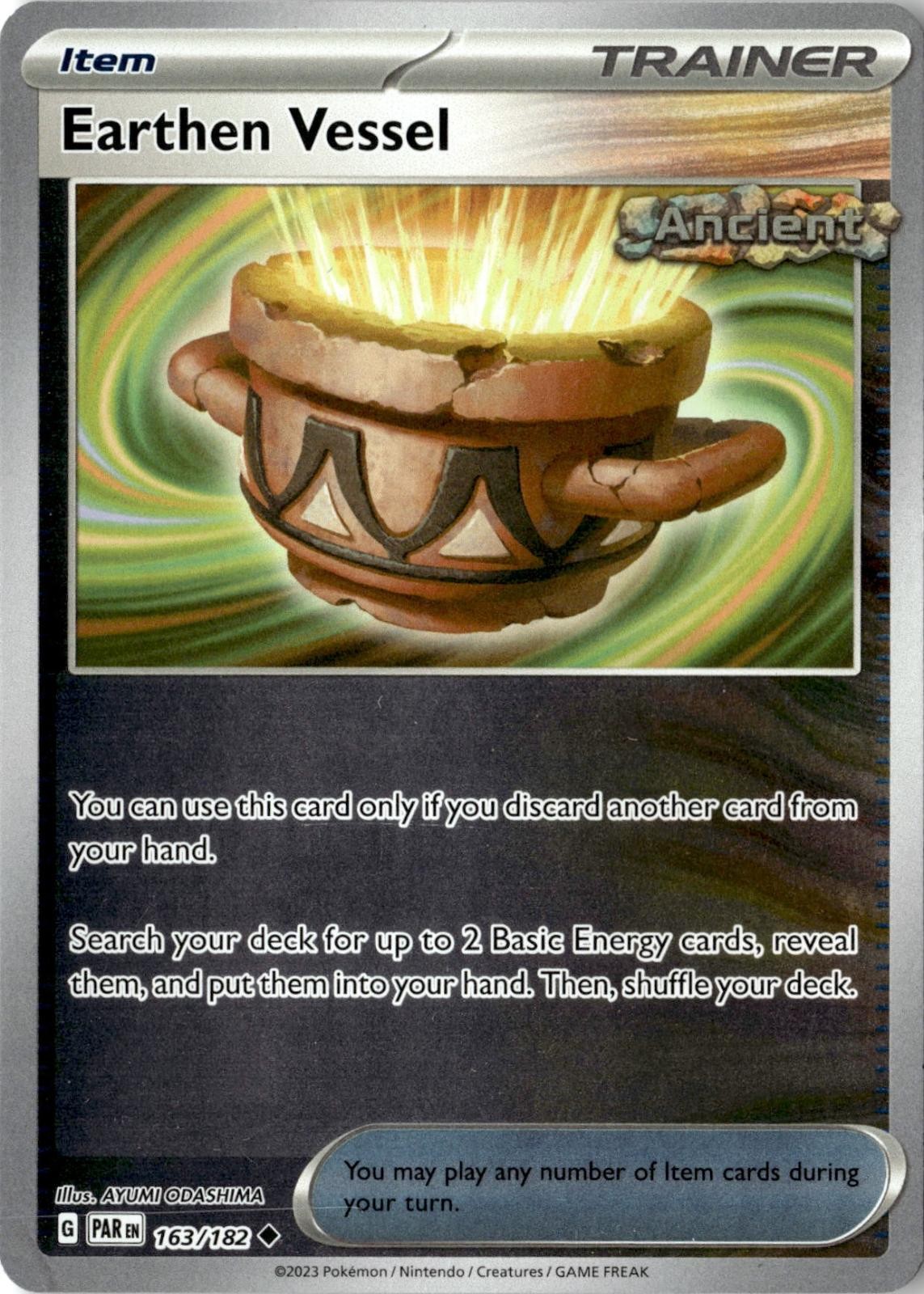 2023 POKEMON EARTHEN VESSEL 163/182 UNCOMMON PARADOX RIFT NEAR MINT