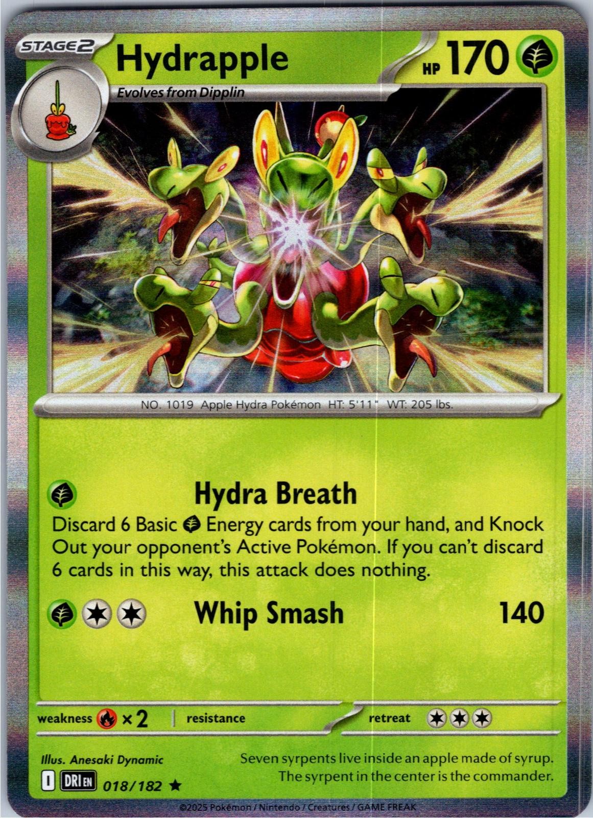 Hydrapple 018/182 Rare Destined Rivals Pokemon Holo Lightly Played