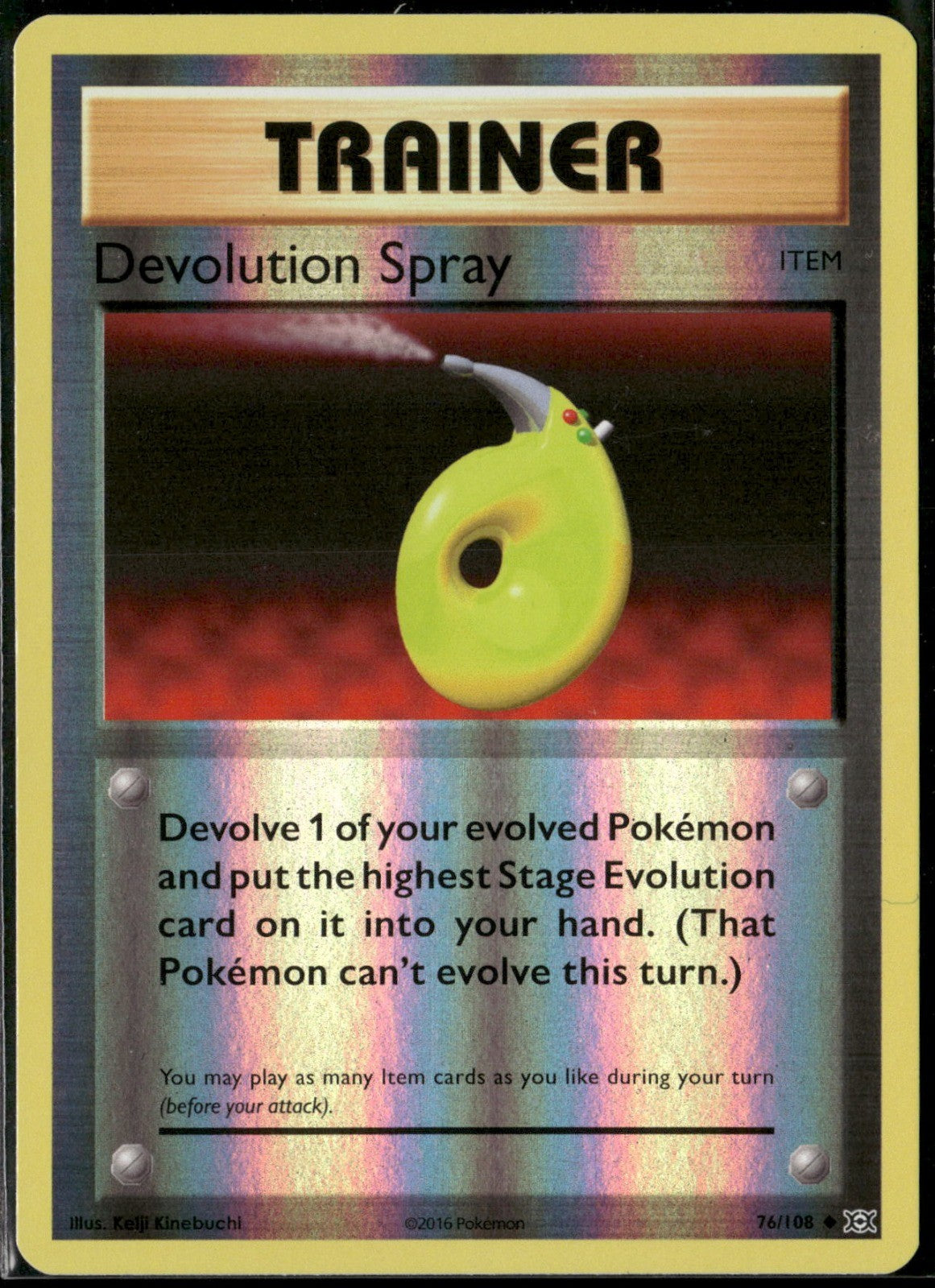 Devolution Spray Reverse Holo Uncommon XY - Evolutions 76/108 NM