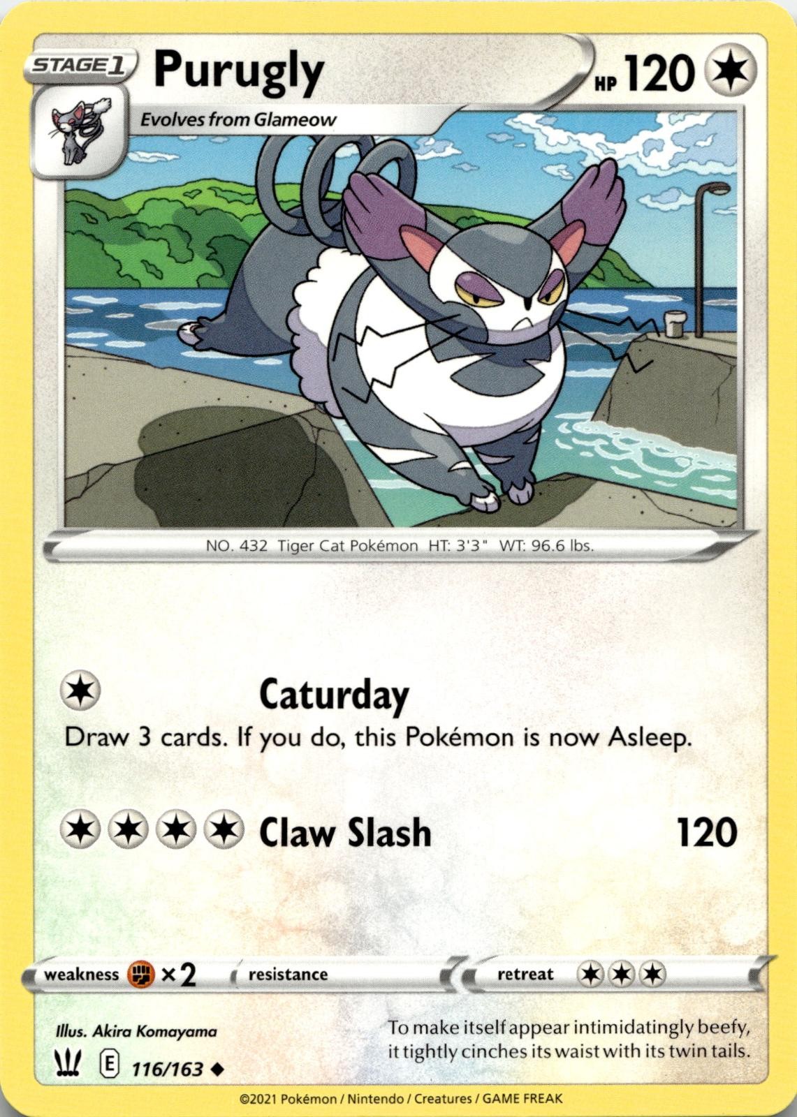 Purugly 116/163 Uncommon Battle Styles Pokemon Near Mint