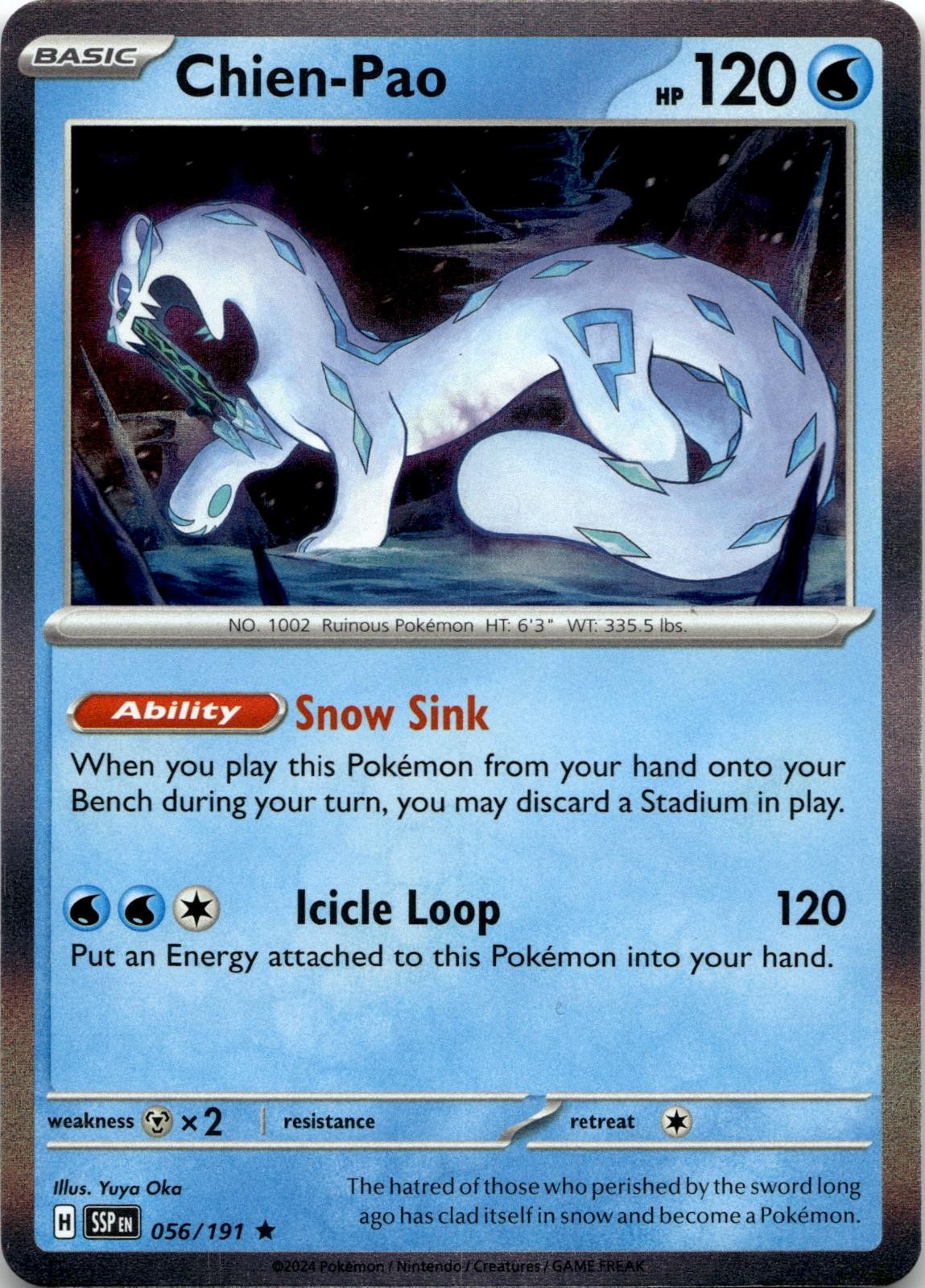 Chien-Pao 056/191 Rare Surging Sparks Pokemon Holo Near Mint