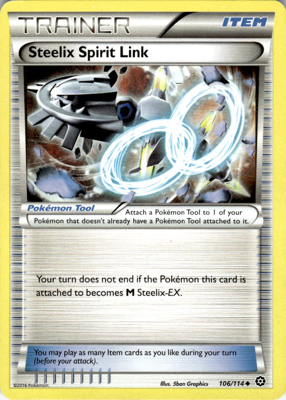 Steelix Spirit Link 106/114 Uncommon Steam Siege Pokemon Lightly Played