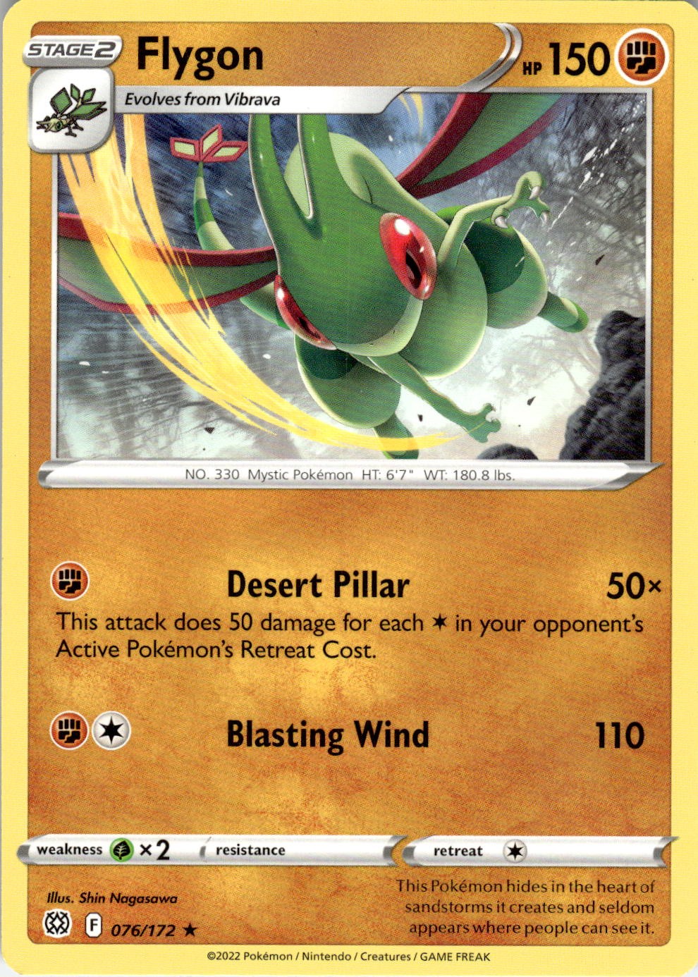 Flygon 076/172 Rare Brilliant Stars Pokemon Near Mint