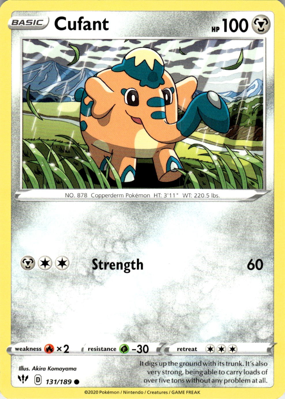 Cufant 131/189 Common Darkness Ablaze Pokemon Near Mint
