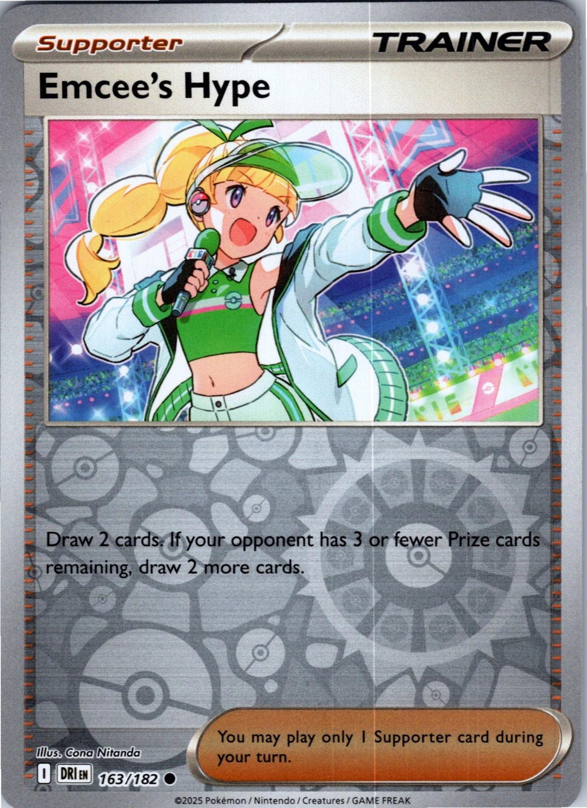 Emcee's Hype 163/182 Common Destined Rivals Pokemon Lightly Played