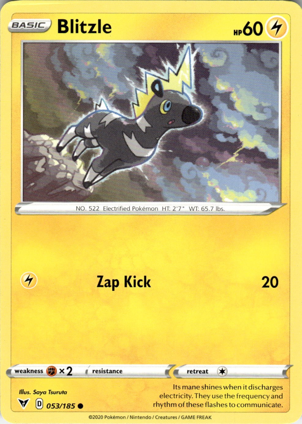 Blitzle 053/185 Common Vivid Voltage Pokemon Near Mint