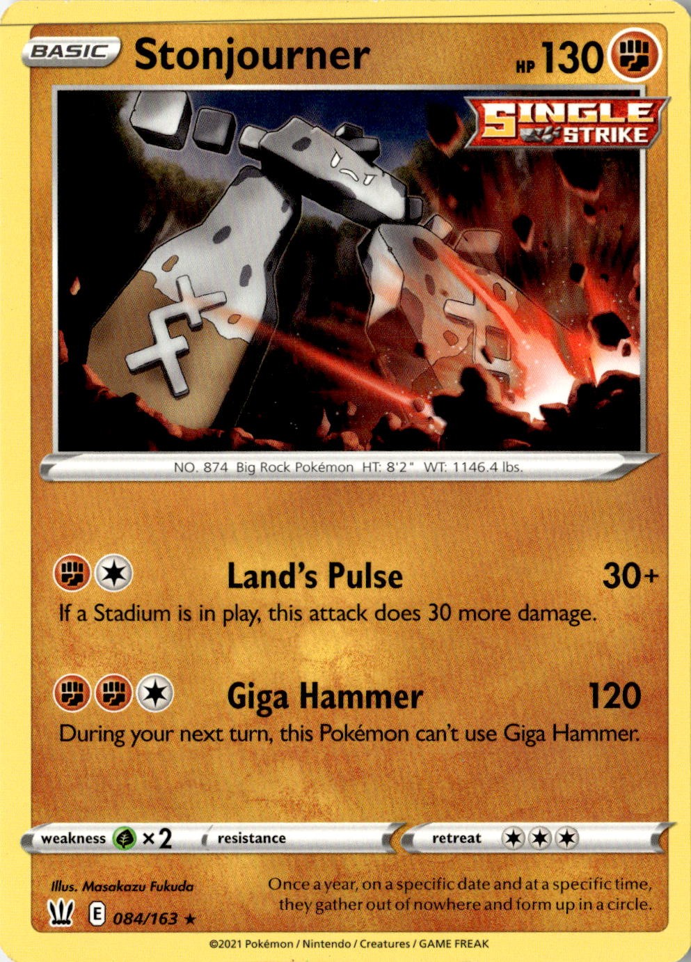 2021 POKEMON STONJOURNER 084/163 RARE BATTLE STYLES NEAR MINT