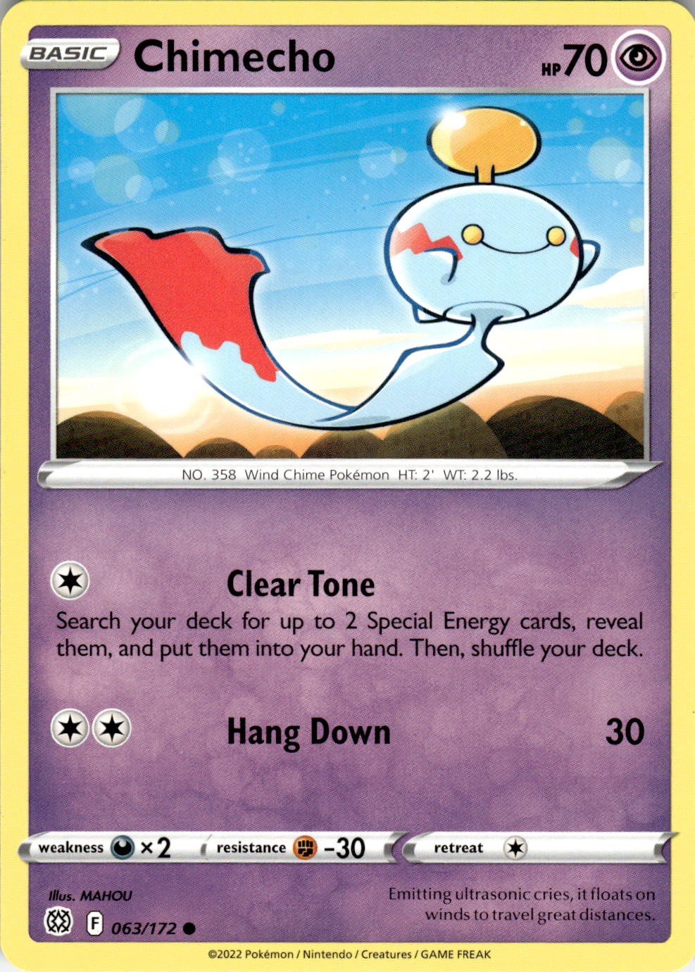 Chimecho 063/172 Common Brilliant Stars Pokemon Near Mint