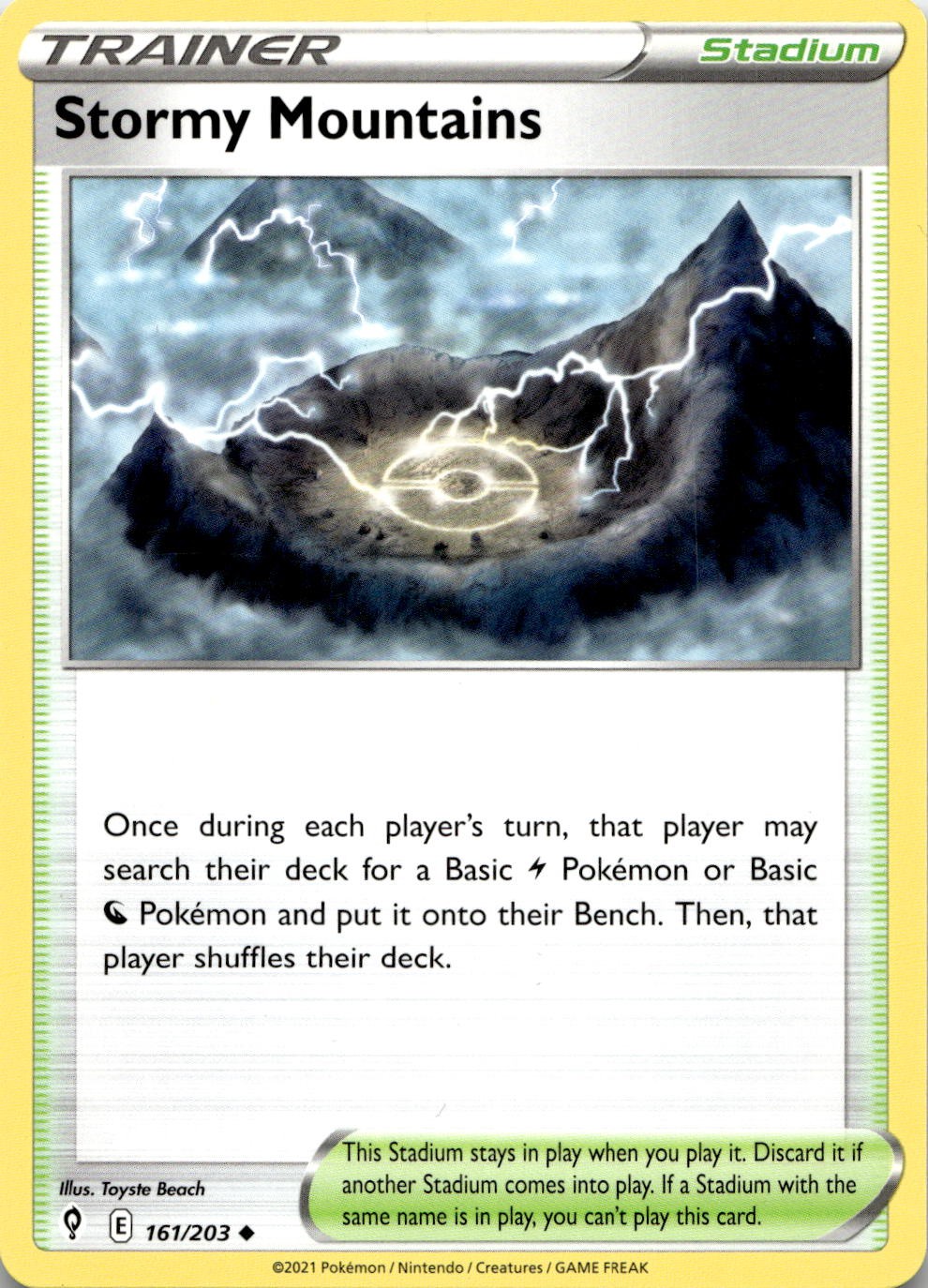 Stormy Mountains 161/203 Uncommon Prize Pack Series Cards Pokemon Lightly Played
