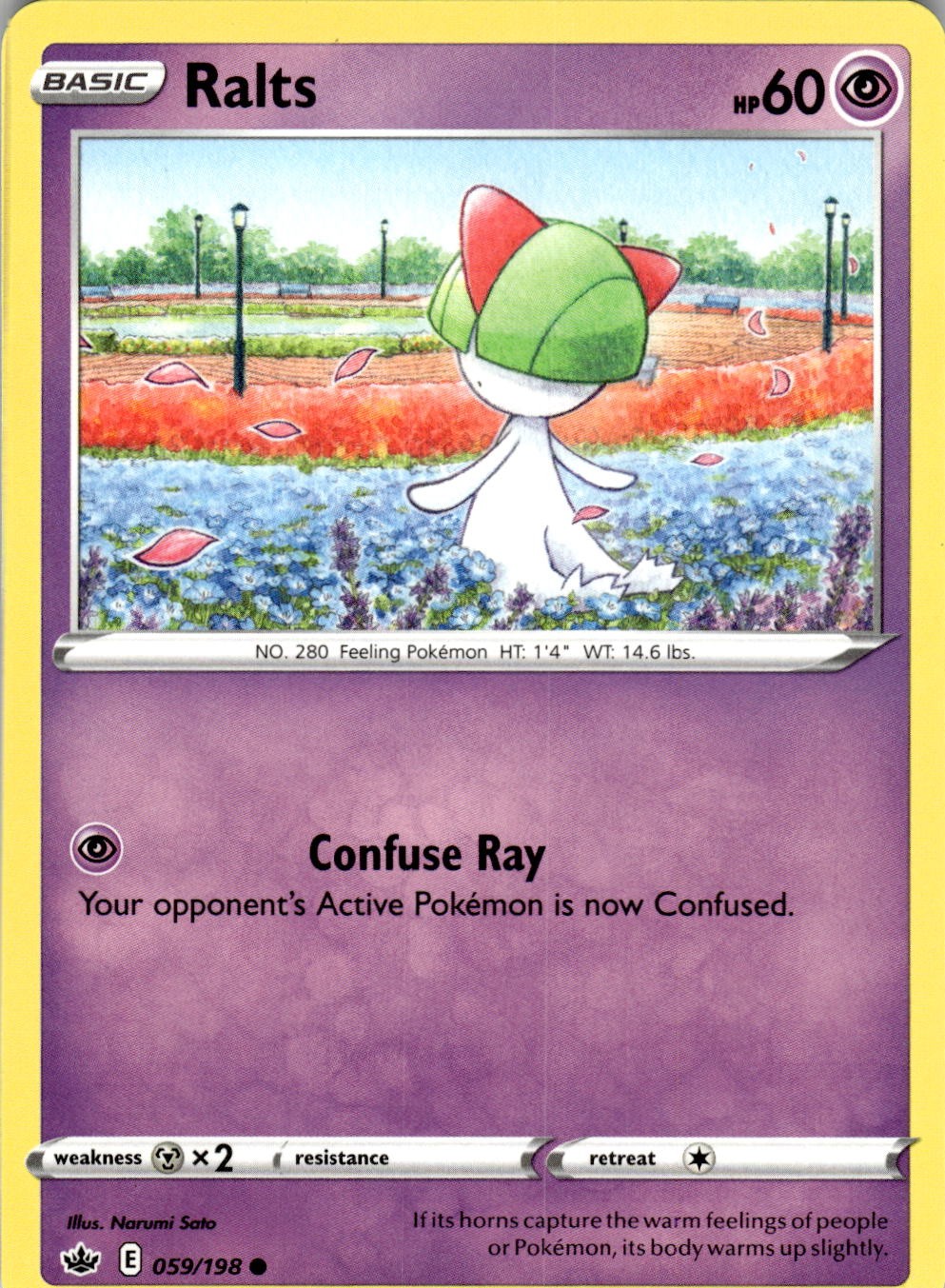 2021 POKEMON RALTS 059/198 COMMON CHILLING REIGN NEAR MINT