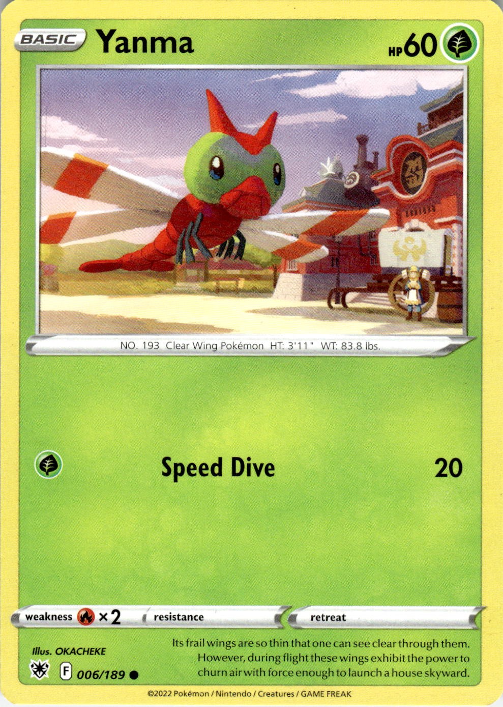 Yanma 006/189 Common Astral Radiance Pokemon Near Mint