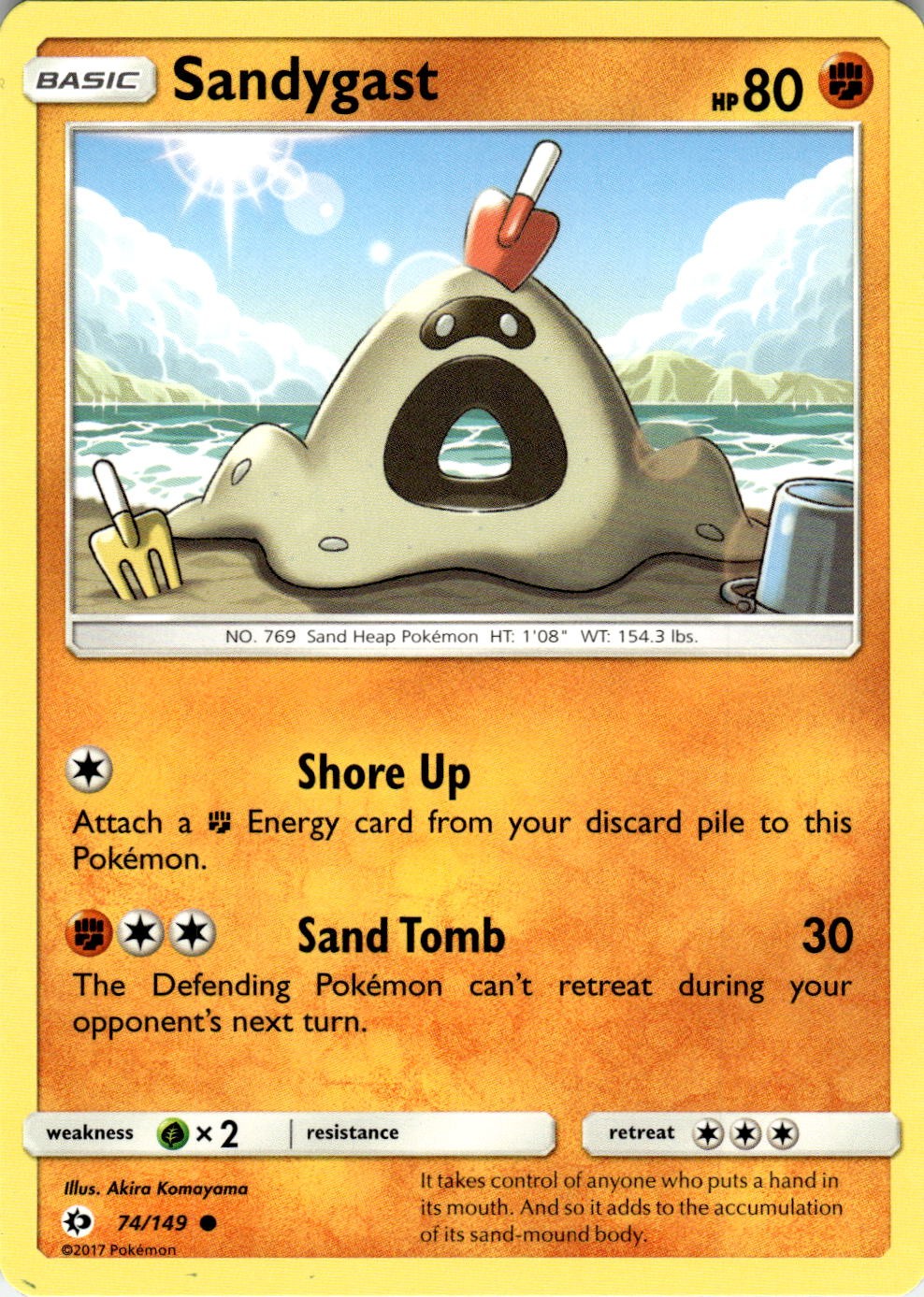 Sandygast 74/149 Common SM Base Set Pokemon Near Mint