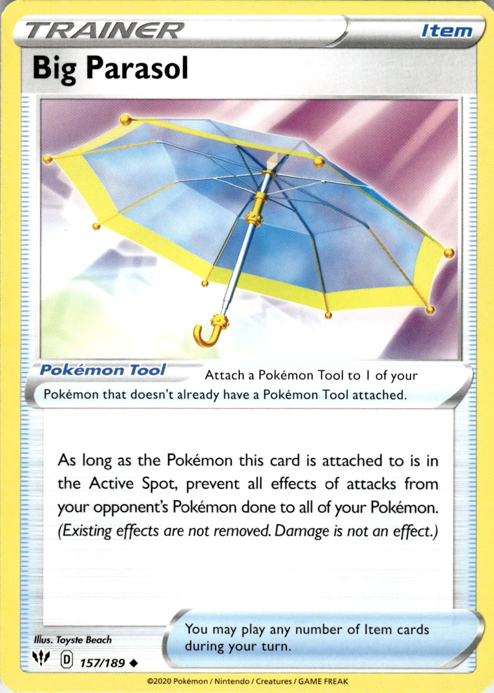 Big Parasol 157/189 Uncommon Darkness Ablaze Pokemon Near Mint