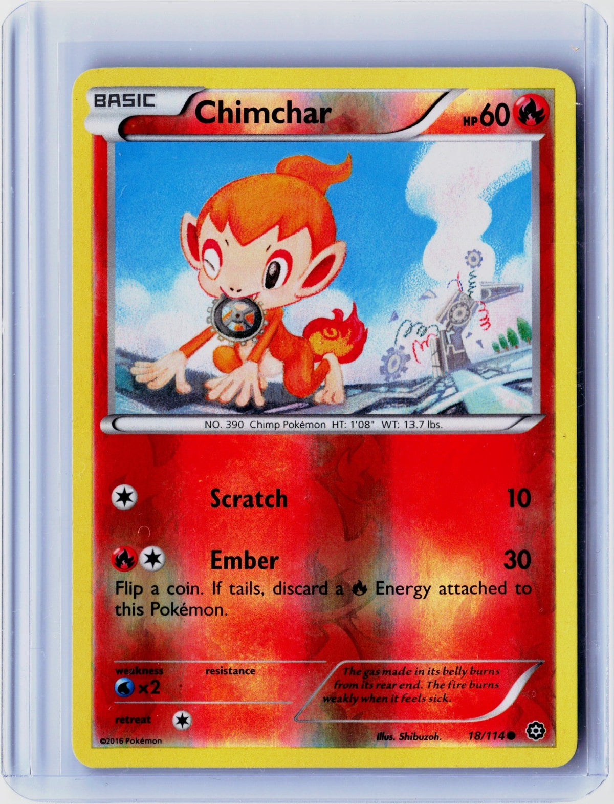 Chimchar Reverse Holo Common XY - Steam Siege 18/114 NM