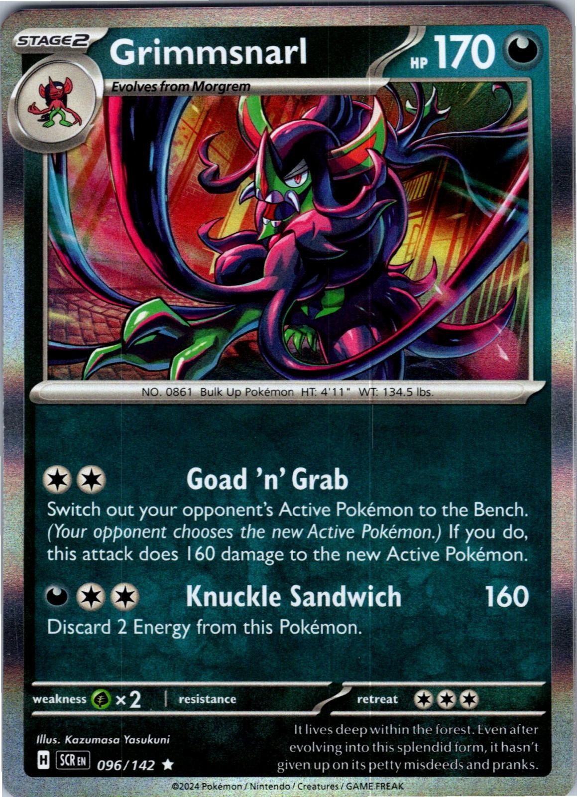 Grimmsnarl 96/142 Rare Stellar Crown Pokemon Holo Lightly Played