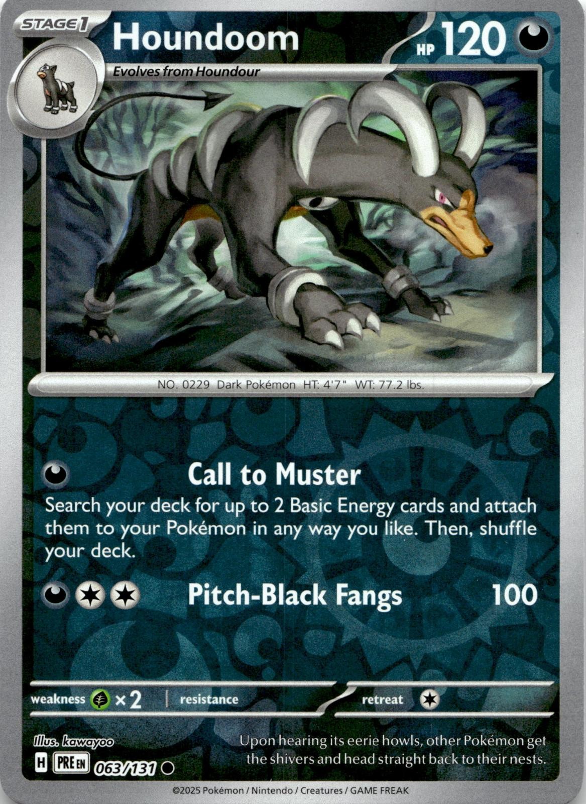 Houndoom 063/131 Reverse Prismatic Evolutions Pokemon Near Mint