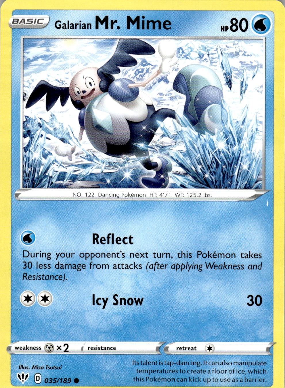 Galarian Mr. Mime 035/189 Common Darkness Ablaze Pokemon NM