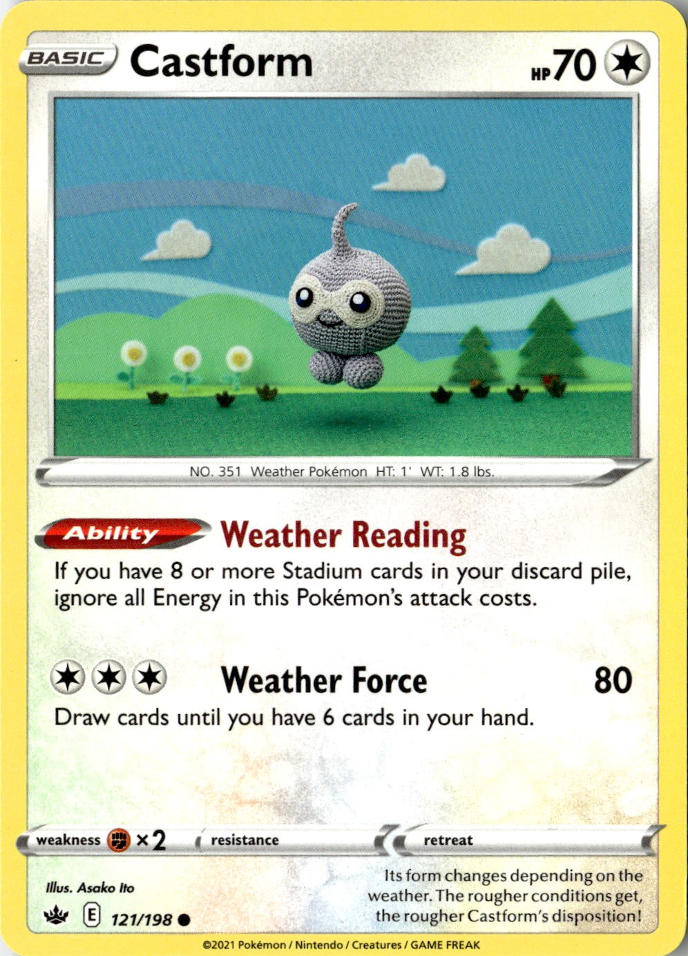 2021 POKEMON CASTFORM 121/198 COMMON CHILLING REIGN NEAR MINT