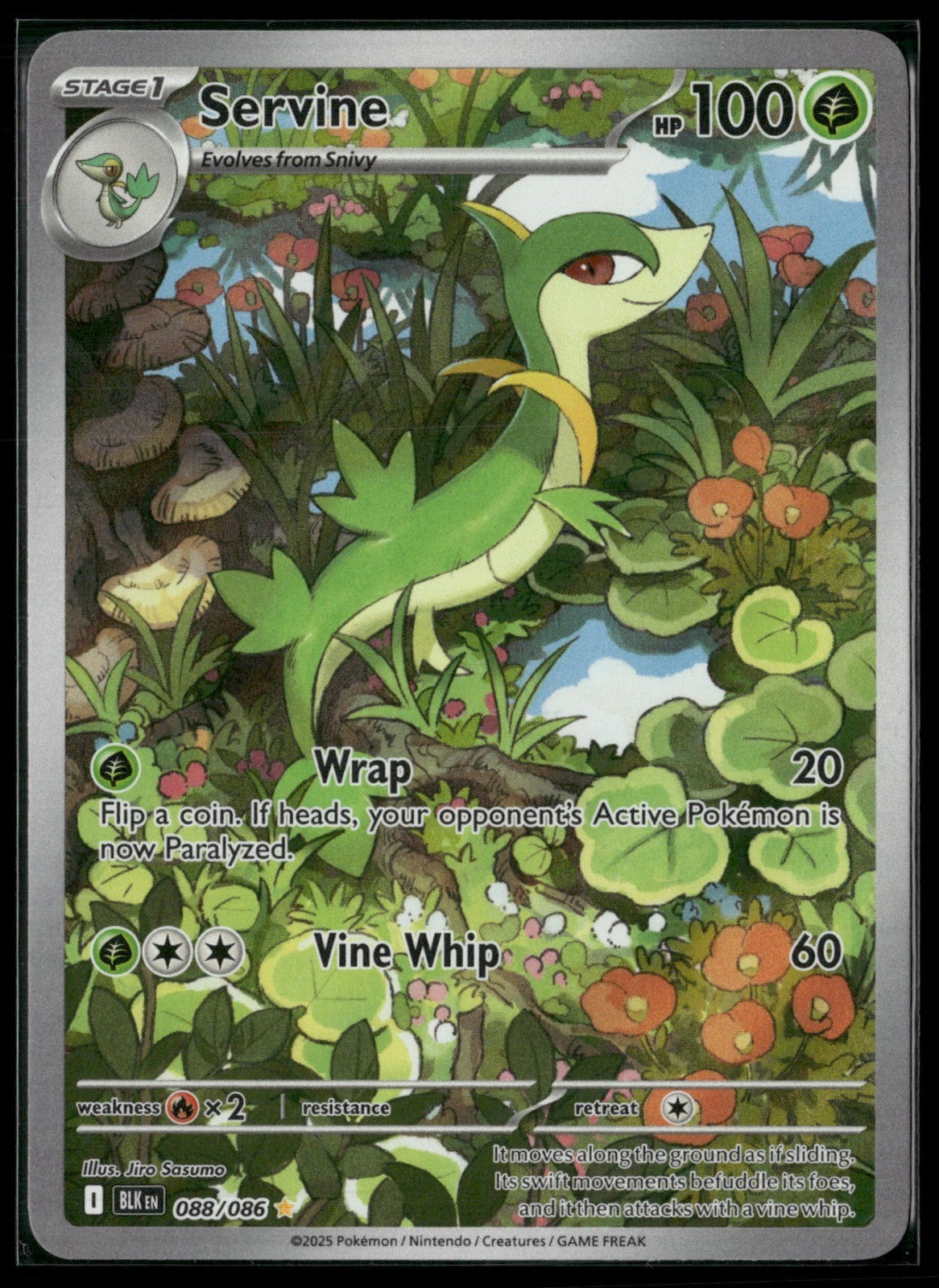 Servine Holo Illustration Rare SV: Black Bolt 088/086 NM